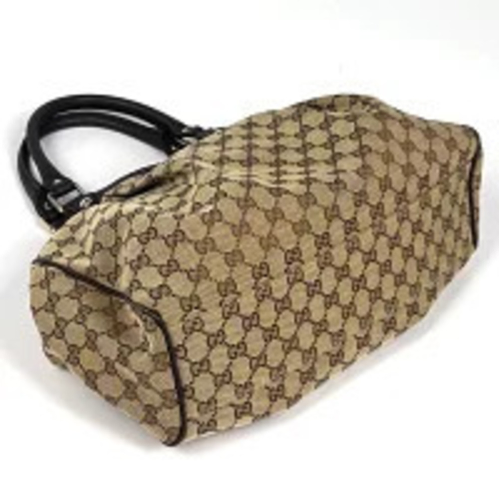Gucci beige canvas brown handbag Sukey GG Tan Brown